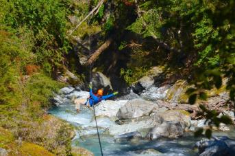 Ziplining from Queenstown at Glenorchy - water line Orc Chasm Paradise Ziplines
