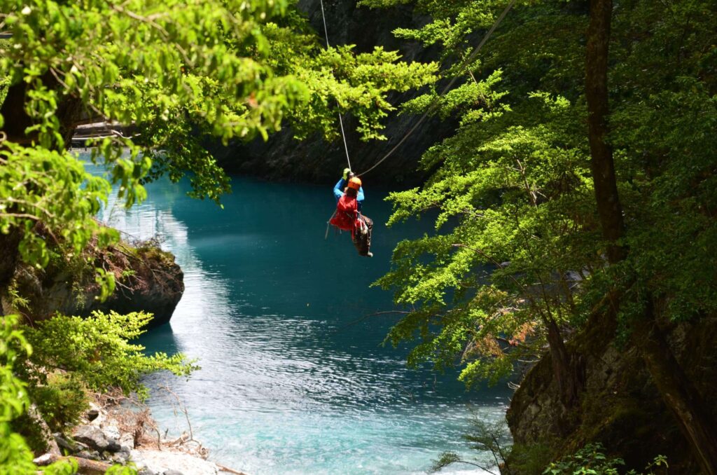 Rider gliding over the turquoise Blue Lagoon